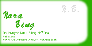 nora bing business card